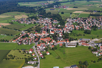 Aerial view of District Siegenwieden in Bergatreute in the state Baden-Wuerttemberg, Germany