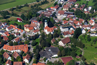 Church building of St. Philippus and Jakobus in the village of in Bergatreute in the state Baden-Wuerttemberg, Germany