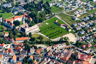Oblique view of Schussenried Monastery in the district Roppertsweiler in Bad Schussenried in the state Baden-Wuerttemberg, Germany