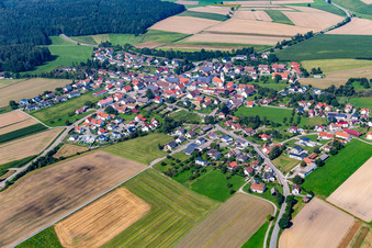 Aerial photograpy of District Reichenbach in Bad Schussenried in the state Baden-Wuerttemberg, Germany
