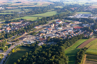 Railroad station in Riedlingen in the state Baden-Wuerttemberg, Germany