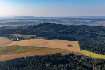 Aerial view of Buses in the district Aderzhofen in Uttenweiler in the state Baden-Wuerttemberg, Germany
