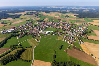 Aerial view of District Inneringen in Hettingen in the state Baden-Wuerttemberg, Germany