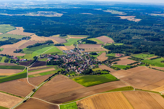 Aerial view of District Wilflingen in Langenenslingen in the state Baden-Wuerttemberg, Germany