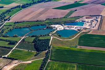 Gravel pond in the district Andelfingen in Langenenslingen in the state Baden-Wuerttemberg, Germany