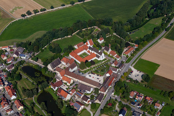 Aerial photograpy of St. Anna-Münster, Conference Center Monastery Heiligkreuztal in the district Heiligkreuztal in Altheim in the state Baden-Wuerttemberg, Germany