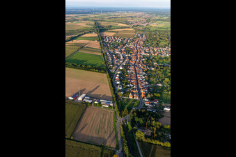 Bird's eye view of District Schaidt in Wörth am Rhein in the state Rhineland-Palatinate, Germany
