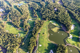 Oblique view of Grounds of the Golf course at of Ressort Terre Blanche in Tourrettes in Provence-Alpes-Cote d'Azur, France
