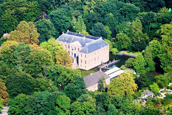 Aerial view of Arcen in the state Limburg, Netherlands