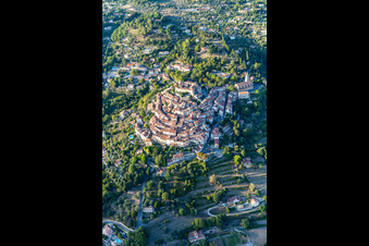 Oblique view of Town View of the streets and houses of the residential areas in Montauroux in Provence-Alpes-Cote d'Azur, France