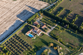 Aerial view of Maillane in the state Bouches du Rhone, France