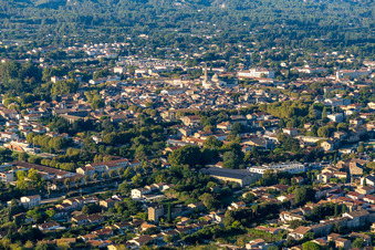Aerial view of Saint-Rémy-de-Provence in the state Bouches du Rhone, France