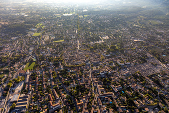 Aerial view of City center in Saint-Rémy-de-Provence in the state Bouches du Rhone, France