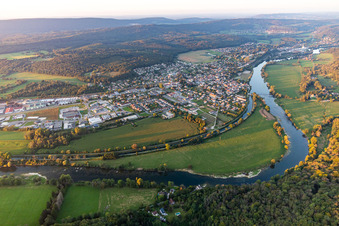 Oblique view of Roche-lez-Beaupré in the state Doubles, France