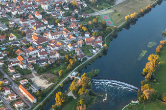 Rapids on the Doubs in Roche-lez-Beaupré in the state Doubles, France