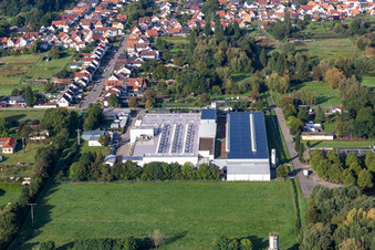 Drone recording of Webasto Mechatronics in the district Schaidt in Wörth am Rhein in the state Rhineland-Palatinate, Germany