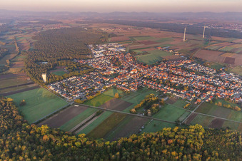 Bird's eye view of Hatzenbühl in the state Rhineland-Palatinate, Germany