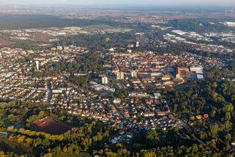 Aerial photograpy of Germersheim in the state Rhineland-Palatinate, Germany