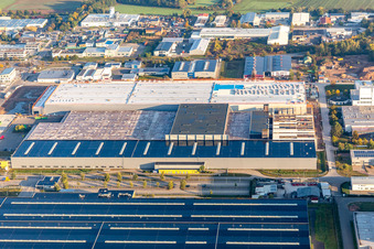 Interpark industrial area with new building of K2 Verpackungen GmbH & Co. KG in Offenbach an der Queich in the state Rhineland-Palatinate, Germany