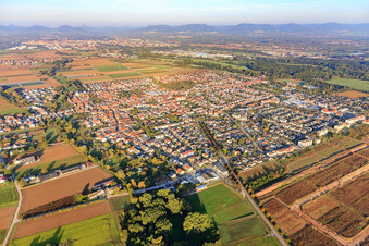 Germersheimer Straße from the southeast in Offenbach an der Queich in the state Rhineland-Palatinate, Germany