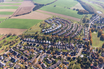 Aerial view of Fifty acres in the district Hohenwettersbach in Karlsruhe in the state Baden-Wuerttemberg, Germany