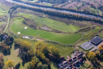 Grounds of the Golf course at Golfpark Karlsruhe GOLF absolute in Karlsruhe in the state Baden-Wuerttemberg, Germany