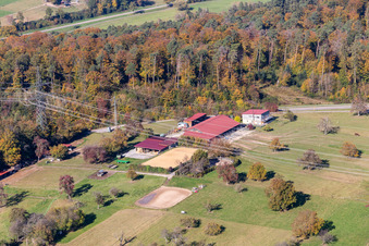 Riding facility on Wilferdinger Straße in the district Langensteinbach in Karlsbad in the state Baden-Wuerttemberg, Germany
