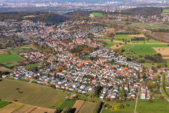 Oblique view of District Palmbach in Karlsruhe in the state Baden-Wuerttemberg, Germany