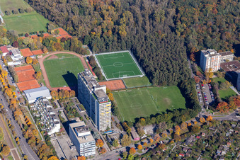 Aerial view of At Rüppurr Castle in the district Weiherfeld-Dammerstock in Karlsruhe in the state Baden-Wuerttemberg, Germany
