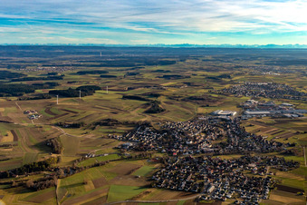 Aerial view of District Waldmössingen in Schramberg in the state Baden-Wuerttemberg, Germany