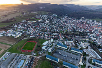 Bad Bergzabern in the state Rhineland-Palatinate, Germany seen from above