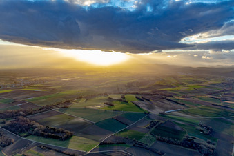 Sunset over the Southern Palatinate in Kapsweyer in the state Rhineland-Palatinate, Germany