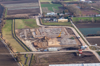 Construction site for new building of IFCO SYSTEMS GmbH, Panattoni Park in Mutterstadt in the state Rhineland-Palatinate, Germany