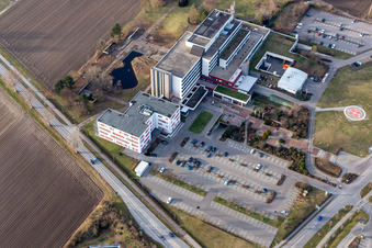 Aerial view of City Clinic in Frankenthal in the state Rhineland-Palatinate, Germany