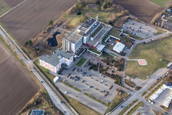 Aerial photograpy of City Clinic in Frankenthal in the state Rhineland-Palatinate, Germany