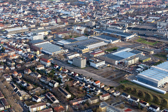 Aerial photograpy of KSB SE & Co KGaA in Frankenthal in the state Rhineland-Palatinate, Germany