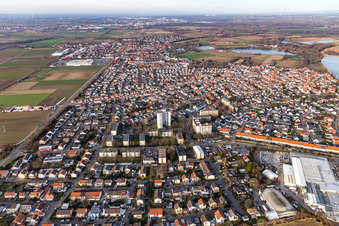 District Roxheim in Bobenheim-Roxheim in the state Rhineland-Palatinate, Germany out of the air
