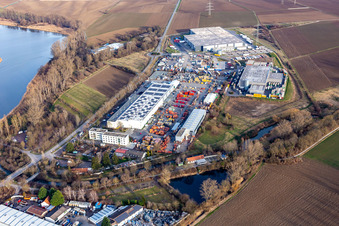 District Roxheim in Bobenheim-Roxheim in the state Rhineland-Palatinate, Germany seen from above