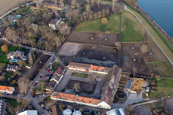 Aerial photograpy of Petersau Estate in the district Mörsch in Frankenthal in the state Rhineland-Palatinate, Germany