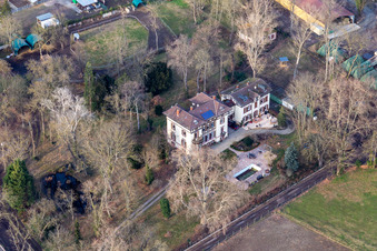 Oblique view of Petersau Estate in the district Mörsch in Frankenthal in the state Rhineland-Palatinate, Germany