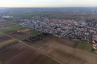 District Pfeddersheim in Worms in the state Rhineland-Palatinate, Germany out of the air
