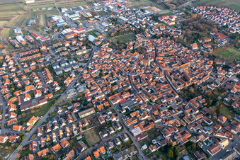 Freinsheim in the state Rhineland-Palatinate, Germany seen from above