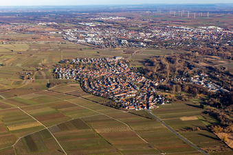 District Godramstein in Landau in der Pfalz in the state Rhineland-Palatinate, Germany out of the air
