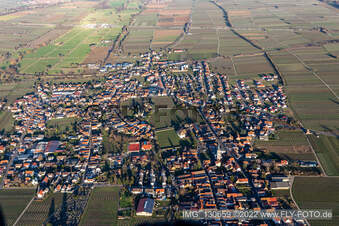 Edesheim in the state Rhineland-Palatinate, Germany from the plane