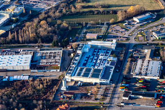 Aerial view of Biffar GmbH & Co. KG in Edenkoben in the state Rhineland-Palatinate, Germany