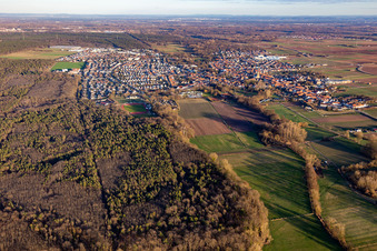 Bellheim in the state Rhineland-Palatinate, Germany seen from above