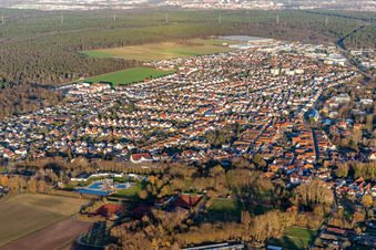 Bird's eye view of Bellheim in the state Rhineland-Palatinate, Germany