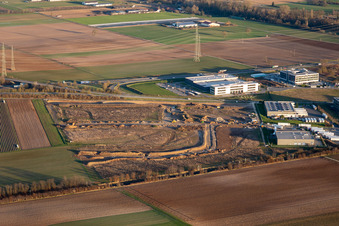 Industrial area north new development in Rülzheim in the state Rhineland-Palatinate, Germany
