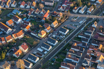 Mühlgasse railway crossing in Rheinzabern in the state Rhineland-Palatinate, Germany