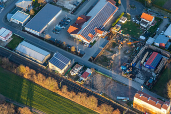 Aerial view of New Morning in Rheinzabern in the state Rhineland-Palatinate, Germany